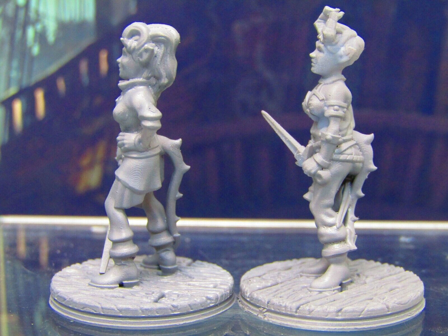Demon Touched Female Pirate Pair Mini Miniature Figure 3D Printed Model 28/32mm