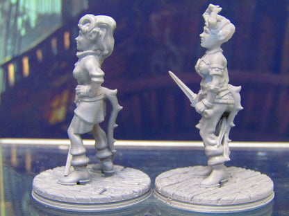 Demon Touched Female Pirate Pair Mini Miniature Figure 3D Printed Model 28/32mm