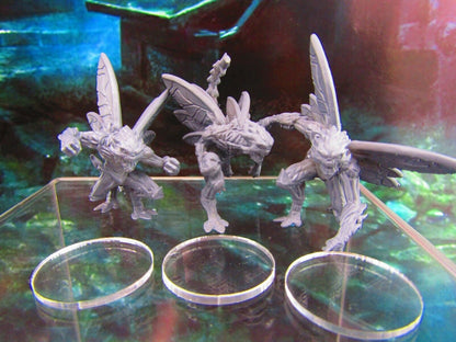3pc Bone Demons Monsters Mini Miniature Figure 3D Printed Model 28/32mm Scale