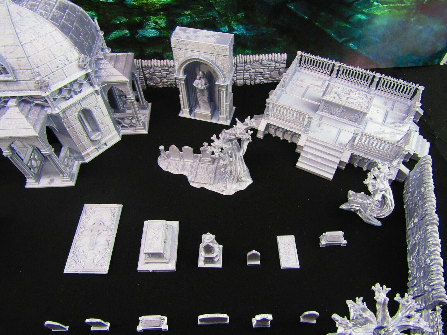 73pc Large Cemetery Graveyard Tomb Grave Set Scatter Terrain Scenery Tabletop
