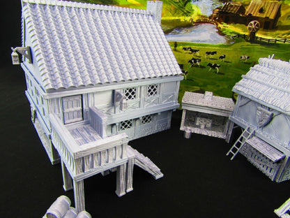 Large Village Center Mill, Stable, Blacksmith, Shops, Tavern & Inn Scatter