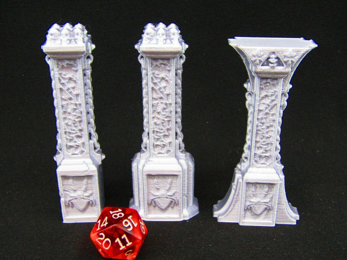 3pc Spider Lair Pillars/ Columns Scatter Terrain Scenery 3D Printed Mini