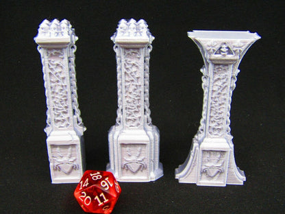 3pc Spider Lair Pillars/ Columns Scatter Terrain Scenery 3D Printed Mini