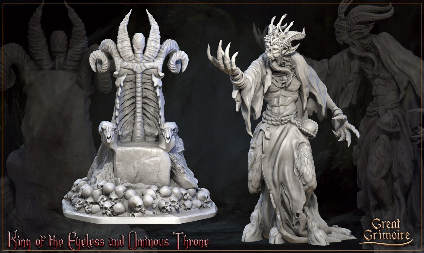 King of Eyeless W/ Throne Mini Miniature Model Figure RPG Tabletop Gaming D&D
