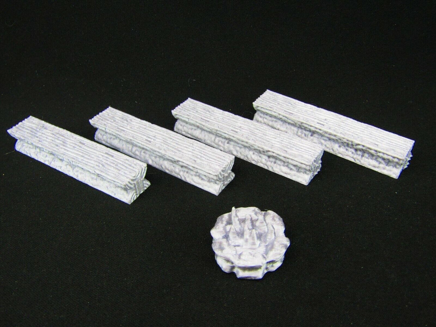 Fireside Benches & Campfire Scatter Terrain Scenery 3D Printed Mini Miniature