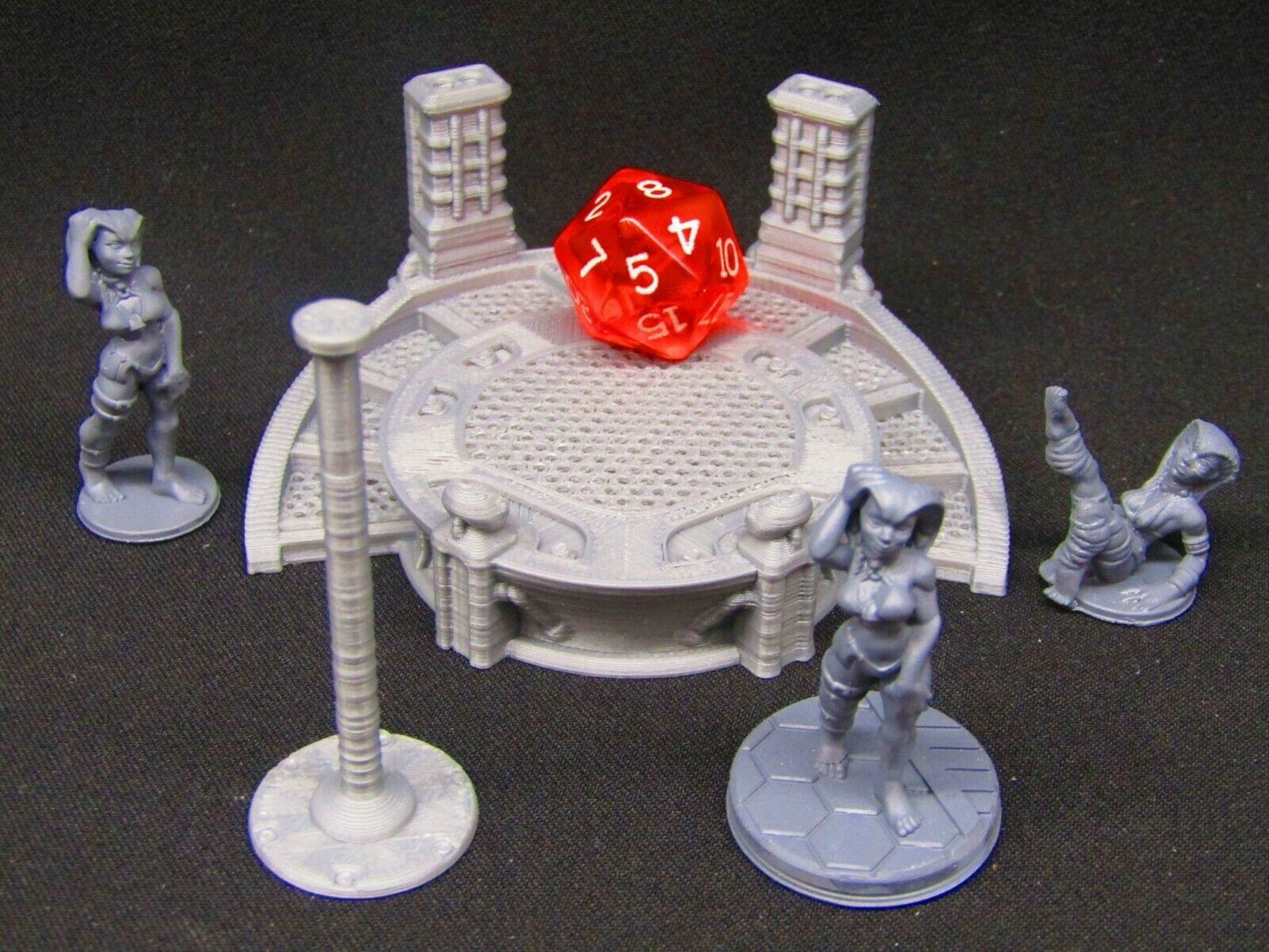 Alien Night Club Dancer Strippers Set w/ Stage & Pole Miniature Figure 3D Print