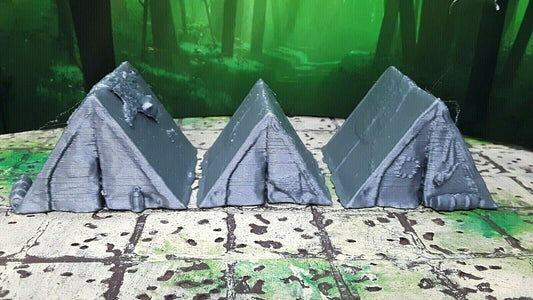 3 Piece Set Camping Tents Scatter Terrain Miniature Dungeons & Dragons 28mm