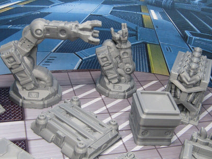 11 Piece Droid Manufacturing Factory Scatter Terrain Scenery 3D Printed Model