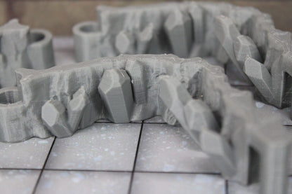 4pc Crystal Cavern Dungeonsticks Corner Curves Walls Map Tile Set Scenery D&D