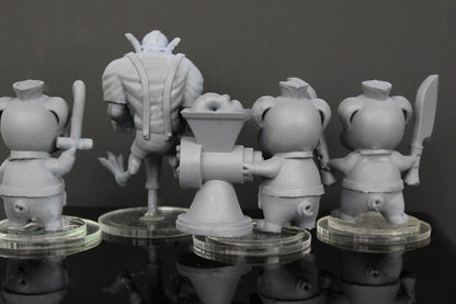 4pc 3 Little Pigs & Big Bad Wolf Mini Miniature RPG Tabletop Gaming D&D