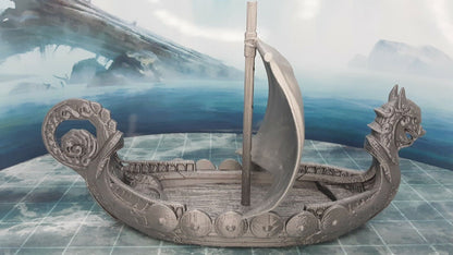 Viking Barbarian Long Ship Boat Scatter Terrain Scenery 28mm Dungeons & Dragons