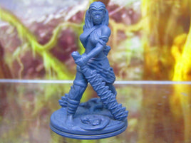 Tribal Jungle Warrior Wildcat Warrioress Mini Miniature Figure 3D Printed Model