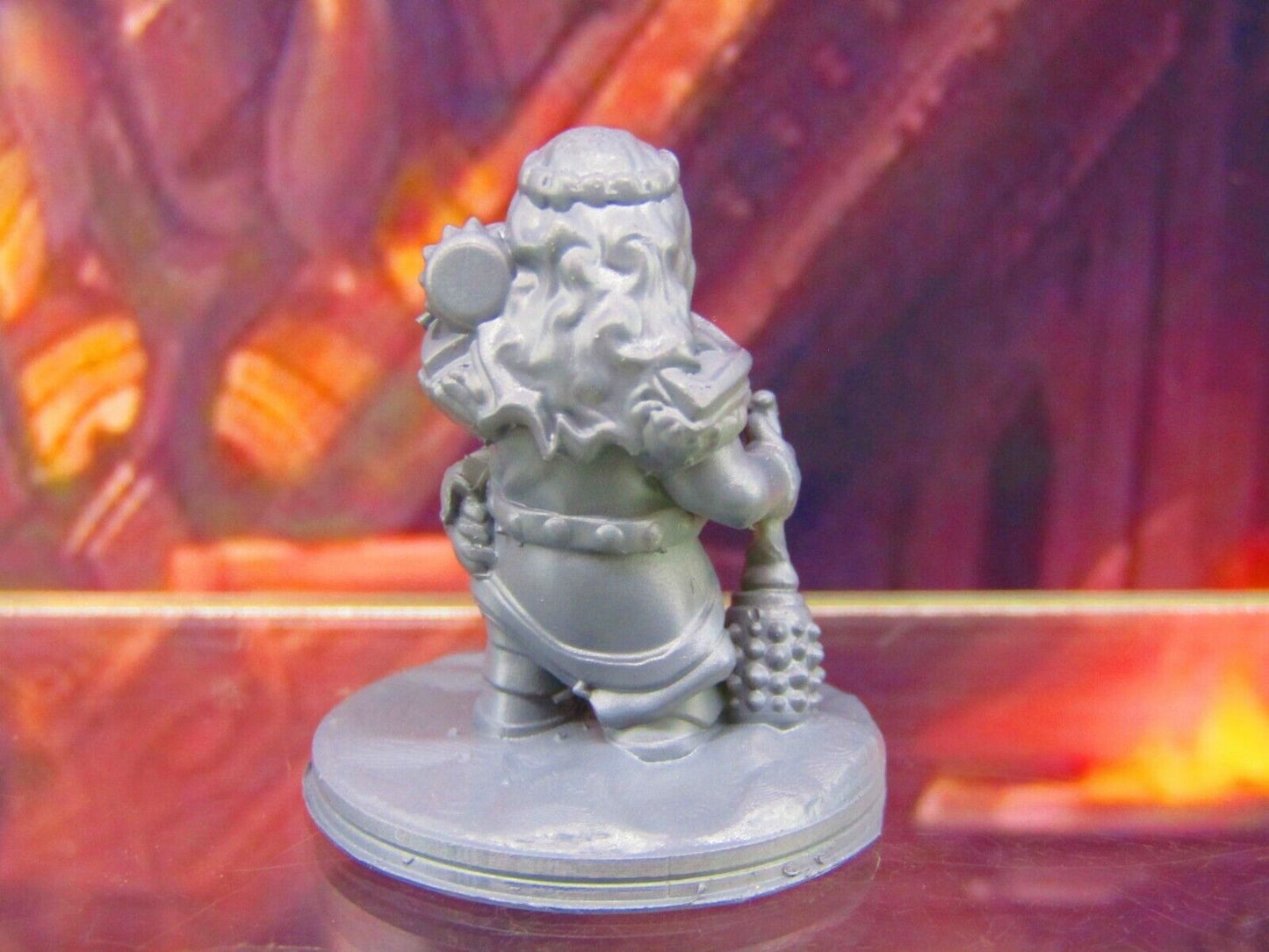 Female Gray Dwarf Warrior w/ Clubs Maces Mini Miniature Figure 3D Printed Model