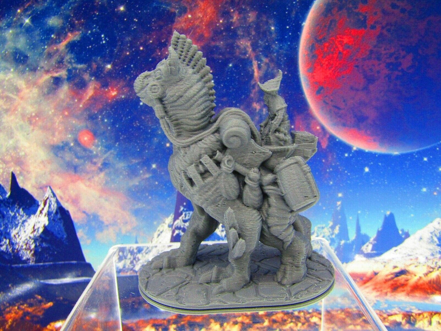 Alien Pack Beast Monster w/ Rider Mini Miniature Figure 3D Printed Model 28/32mm