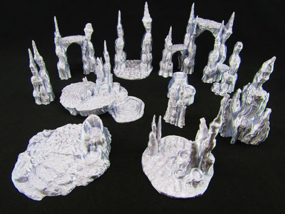 10pc Lava Field Chamber Set Scatter Terrain Scenery 3D Printed Mini Miniature