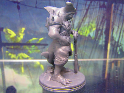 Sharkman Hammerhead Pirate w/ Hook Sword Mini Miniature Figure 3D Printed Model