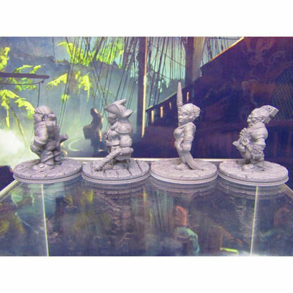 4pc Gnome Crew Mini Miniature Figure 3D Printed Model 28/32mm Scale Fantasy RPG