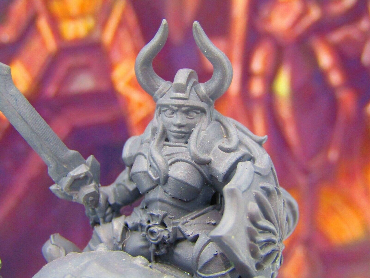 Dwarven King & Queen Pair Battle Ready on War Bears Miniature Figure 3D Print