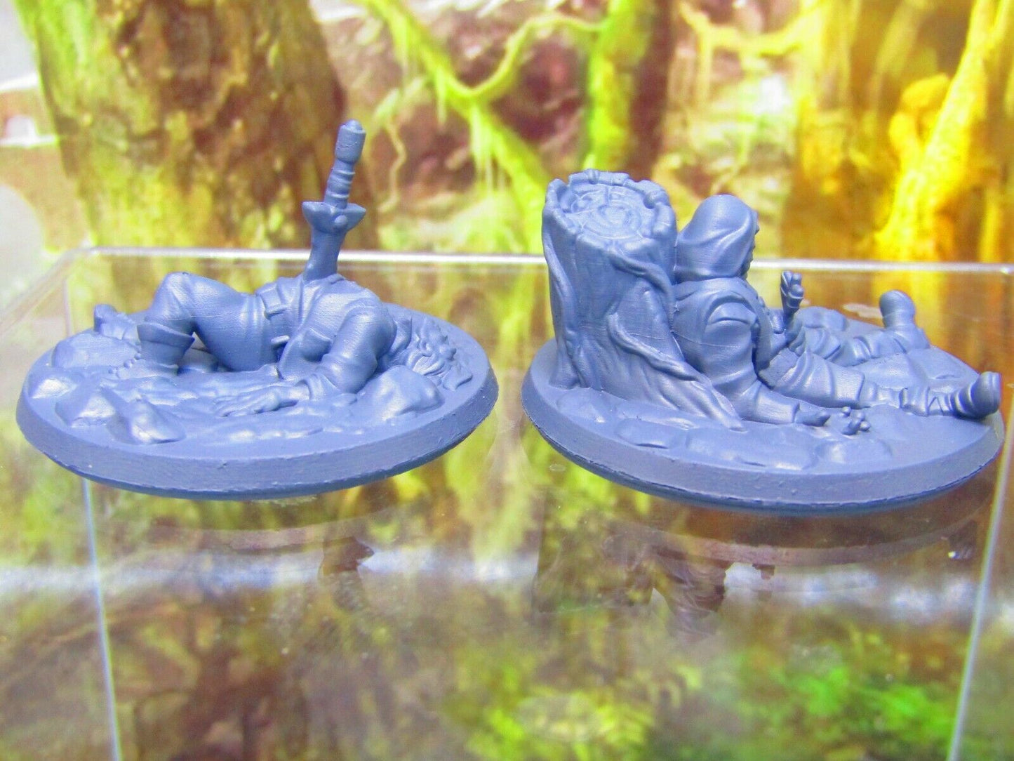Dead Adventurers Travellers Townsfolk Pair Miniature Figure 3D Printed Model