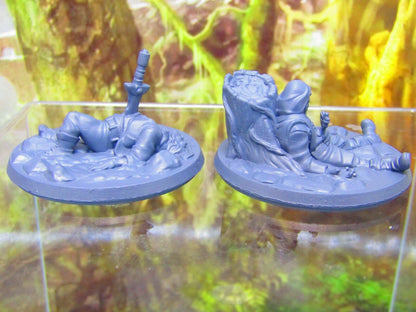 Dead Adventurers Travellers Townsfolk Pair Miniature Figure 3D Printed Model