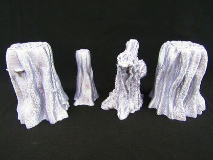 4pc Dead Forest Woods Trees & Stumps Scatter Terrain Scenery 3D Printed Mini