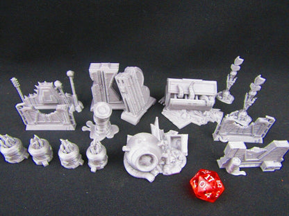14pc Junkyard Scrap Garbage Scenery Scatter Terrain 3D Printed Model 3D Print
