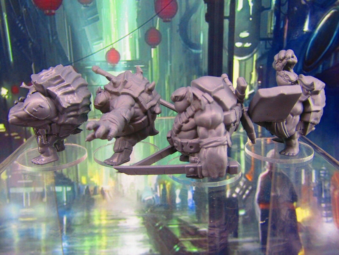 4pc Tortle Ninja Team Turtle Man Race Mini Miniature Figure 3D Printed Model