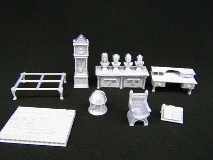 Office Study Furniture Set Scatter Terrain Scenery 3D Printed Mini Miniature