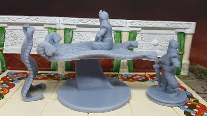 4 Piece Flying Carpet & Prince Set Mini Miniature Figure D&D 3D Printed Resin