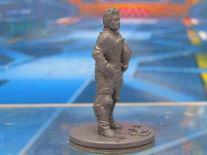 Human Spaceship Captain Fighter Pilot Mini Miniature 3D Printed Model 28/32mm