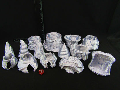 Sea Shell Village & Sea Tower Scatter Terrain Scenery 3D Printed Mini Miniature