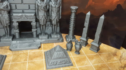 12 Piece Egyptian Facade Tomb Entrance Encounter Set Scatter Terrain Scenery