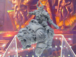 Dwarven King Battle Ready on War Bear Mini Miniature Figure 3D Printed Model DnD
