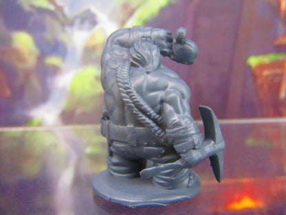 Dwarven Miner Mini Miniature Figure 3D Printed Model 28/32mm Scale RPG Fantasy