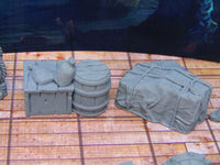 
              9p Ship Boat Shipping Cargo & Treasure Chests Loot Scenery Scatter Terrain Props
            