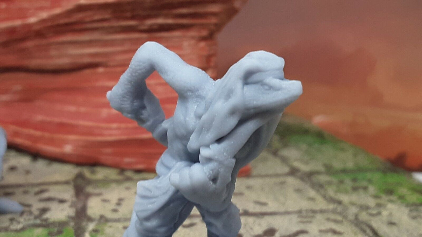 Lot of 4 Snakefolk Lizard People Mini Miniature Figure D&D 3D Printed Resin