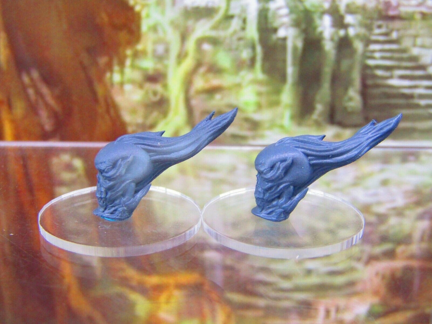 Pair of Flaming Skulls Mini Miniatures 3D Printed Resin Model Figure 28/32mm