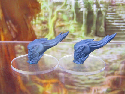 Pair of Flaming Skulls Mini Miniatures 3D Printed Resin Model Figure 28/32mm