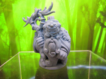 Druid Hermit Dwarf w/ Chicken for a Hat Mini Miniature 3D Printed Model 28/32mm