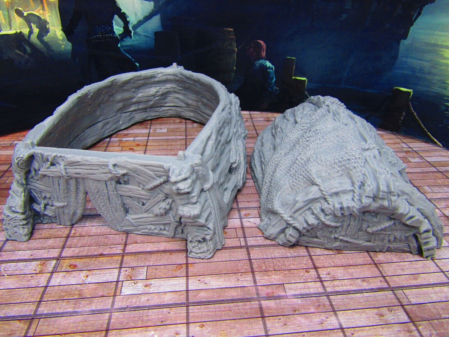 Boat Hull Building House Docks / Seaside Shack Scenery Scatter Terrain Props