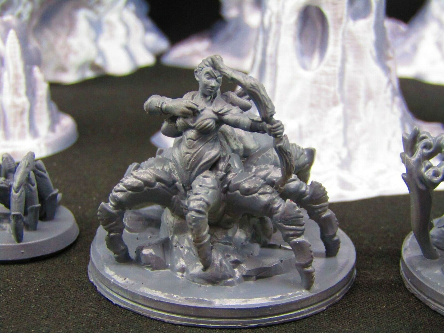 Spider Lair w/ Spiders & Spider Elf Hybrids Scatter Terrain Scenery 3D Print