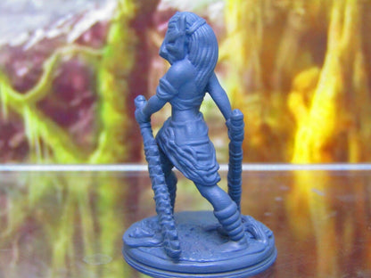 Masked Tribal Jungle Wildcat Warrioress Mini Miniature Figure 3D Printed Model