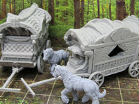 
              3 World Traveler Wagons Caravan and Horses Miniature Mini 3D Printed Model
            