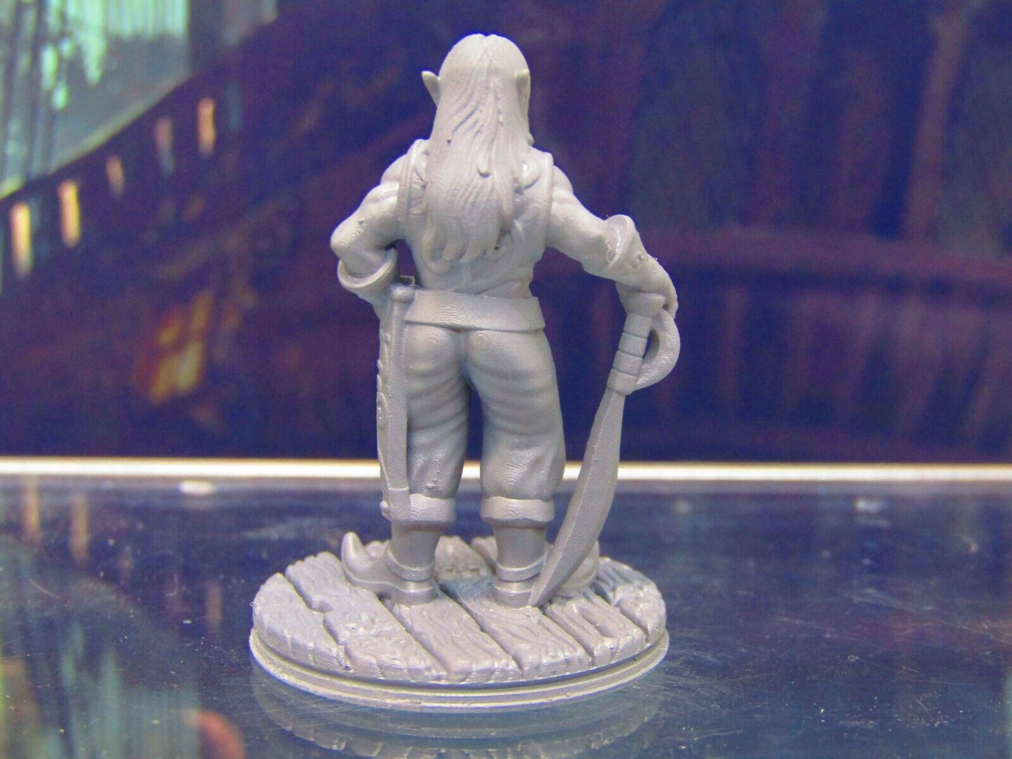 Elf Pirate w/ Cutlass Mini Miniature Figure 3D Printed Model 28/32mm Scale