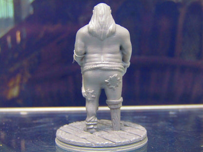 Fat Peg Legged Human Pirate Crewman Mini Miniature Figure 3D Printed Model 28/3