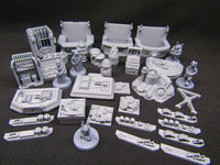 
              33pc Sci Fi Black Markets Stall Set w/ Merchants Miniatures Minis Set Sci Fi Rpg
            