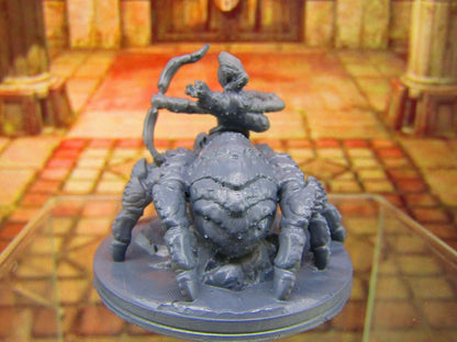 Dark Elf Arachnid Spider Archer Female Bowman Mini Miniature Figure 3D Printed