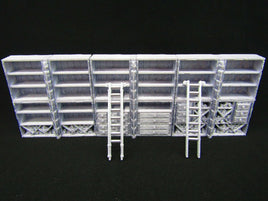 3pc Tall Book Shelves & 2 Ladders Scatter Terrain Scenery 3D Printed Mini