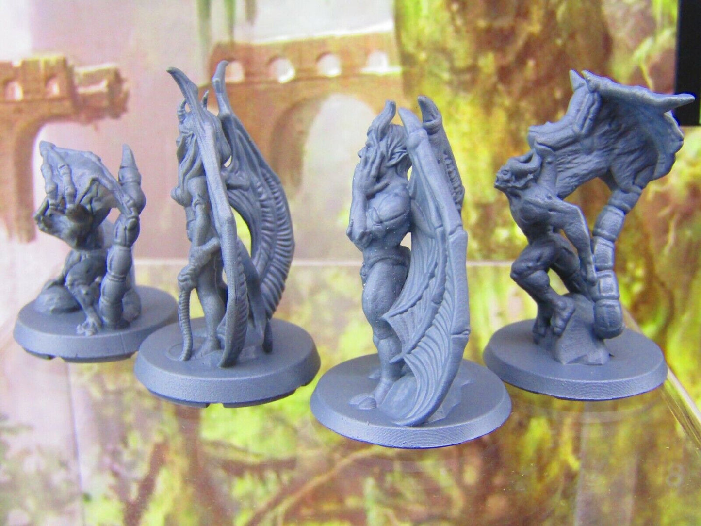 4pc Incubus, Succubus and Imps Demon Set Mini Miniatures 3D Printed Resin Model