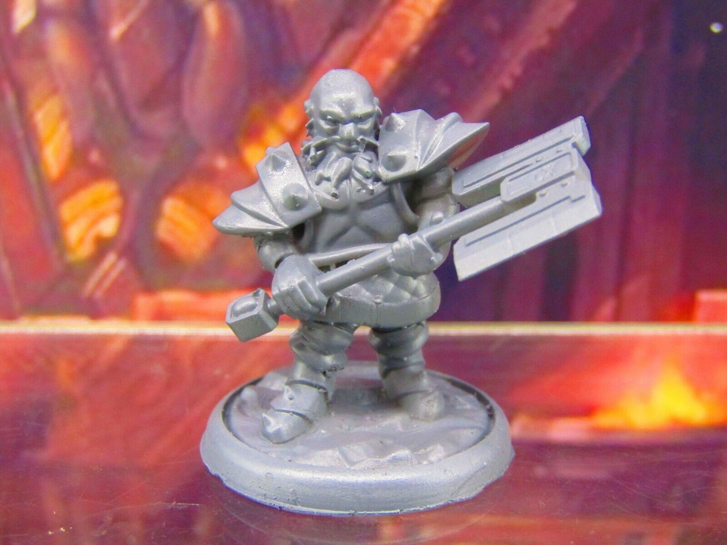 Gray Dwarf w/ Double Bladed Axe Mini Miniature Figure 3D Printed Model 28/32mm
